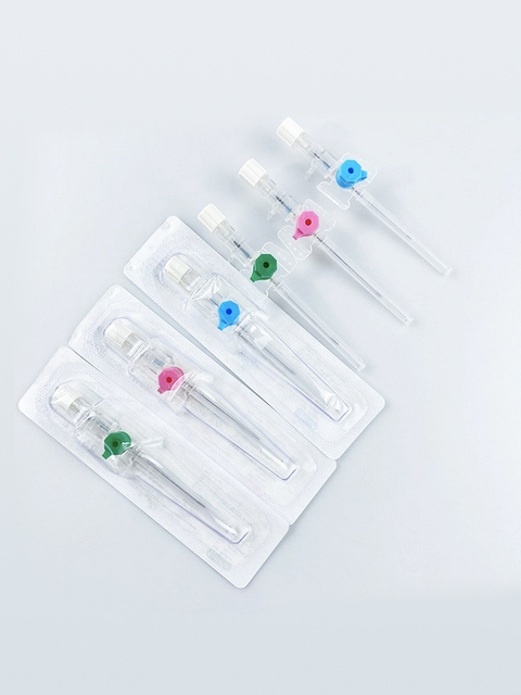 Sterilization Safety Purple IV Cannula with Wing Injection Port